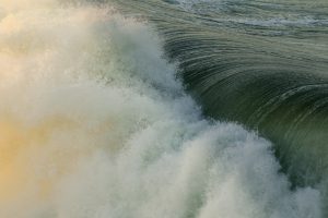 Water rushing over waterfall